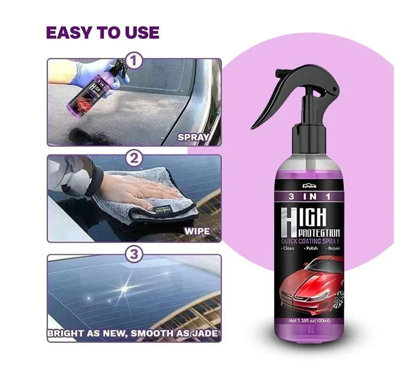 3 in 1 High Protection Quick Car Ceramic Coating Spray - Car Wax Polish Spray